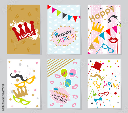 Purim Greeting Card Templates quot set template purim greeting cards quot stock Purim Greeting Card Templates quot set template purim greeting cards quot stock