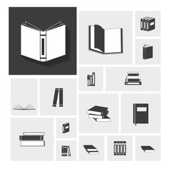 Book vector icon set