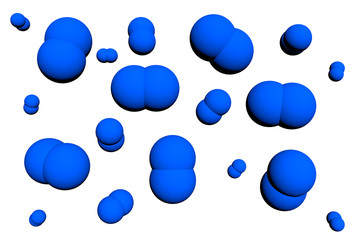 分子モデルのイメージ-窒素-3D
