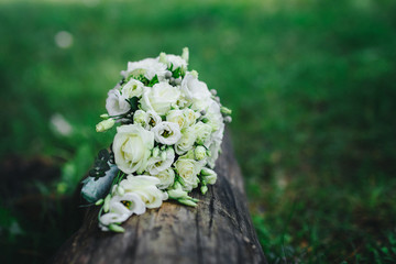 wedding bouquet with white flowers