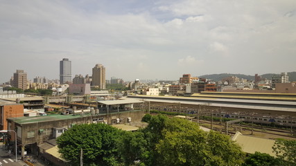 Fototapeta na wymiar Skyline of Hsinchu at station