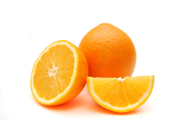 orange slices on a white background