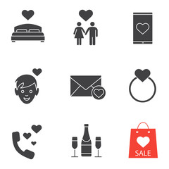 Valentine's Day icons set