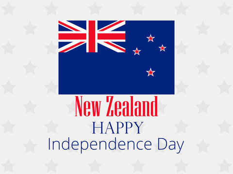 New Zealand Independence Day. Festive banner with flag and text. Vector illustration