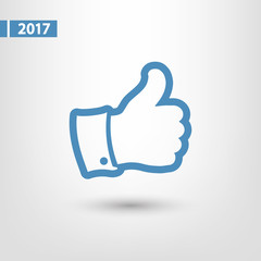 LIKE icon , vector illustration. Flat design style  