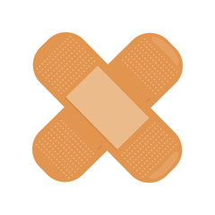Cross Medical Plaster Isolated. Adhesive Bandage.