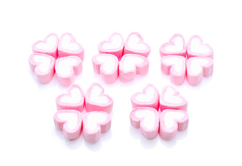 Marshmallows isolated on white background