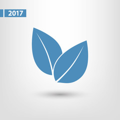 Leaf icon, vector illustration. Flat design style 