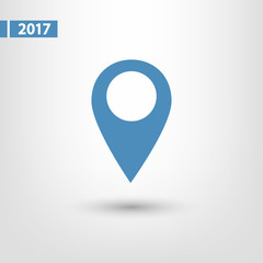 Map pointer flat icon, vector illustration. Flat design style 