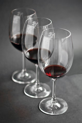 Glasses of red wine