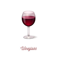 wineglass icon. Realistic vector illustration.