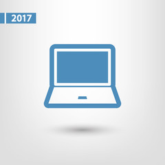 laptop icon, vector illustration. Flat design style
