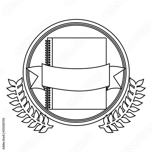 Download "silhouette circular border with arch of leaves with book ...