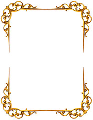 Golden frame isolated on white