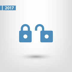 lock icon, vector illustration. Flat design style