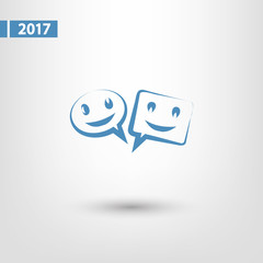smile talking bubble  icon, vector illustration. Flat design style