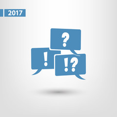question and exclamation mark, vector illustration. Flat design style