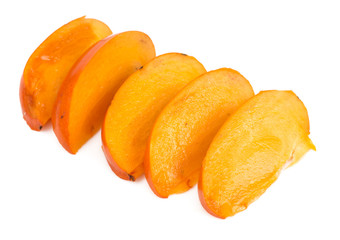 Obraz na płótnie Canvas Cut orange persimmon