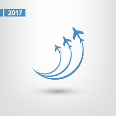 Fototapeta premium Airplane symbols icon, vector illustration. Flat design style
