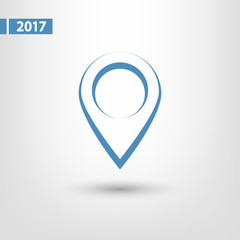Map pointer flat icon, vector illustration. Flat design style
