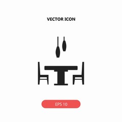 dining room interior with table  chairs and chandelier vector ic