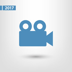 Video camera icon, vector illustration. Flat design style 