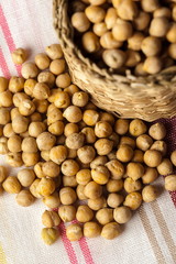 Soybean in wood bowl