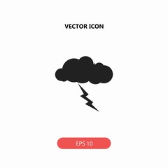 lightning with cloud vector icon