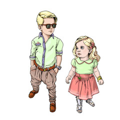 Fashion boy girl pink orchid