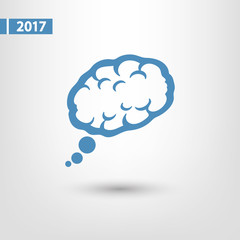brain icon, vector illustration. Flat design style