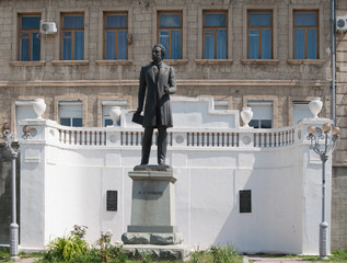 Bakhchisaray, Russia - May 24, 2016: monument to Pushkin, Crimea