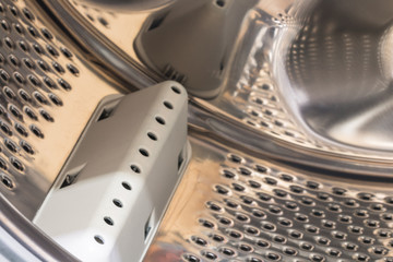 detail of drum washing machine close-up