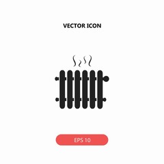 hot radiator iron heater with steam vector icon