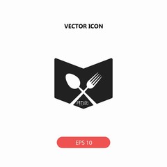 restaurant menu with spoon and fork vector icon