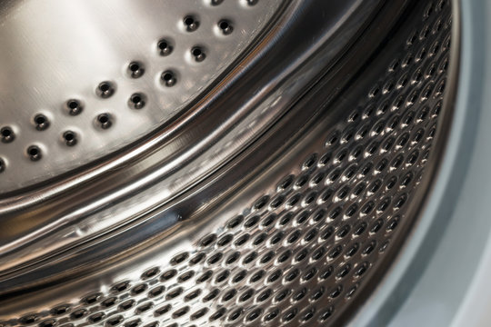detail of drum washing machine close-up