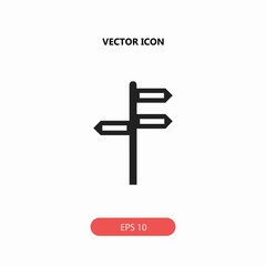 Obraz premium three-way direction arrow vector icon