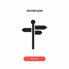 three-way direction arrow vector icon