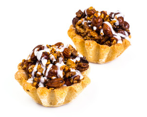 Shortbread cake with nuts and sweet