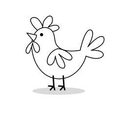 Cute chicken design with doodle design