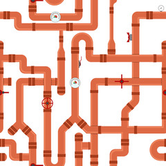Pipe Connector and Valve Background Pattern. Vector