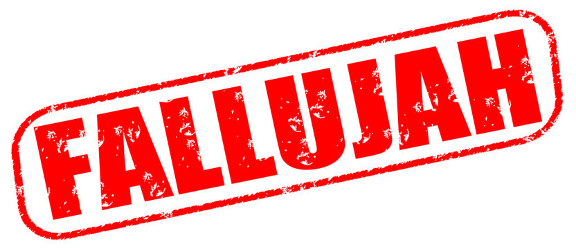 Fallujah on the white background, red illustration