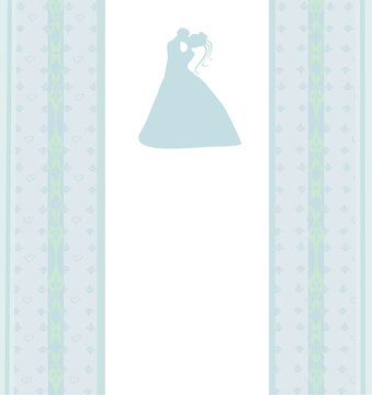 Stylish wedding invitation card with kissing couple © diavolessa