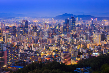 Seoul City at Night, South Korea.