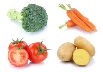 Gemüse Tomaten Kartoffeln Karotten frische Möhren Collage Frei