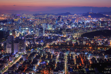 Seoul City in Twilight, South Korea.