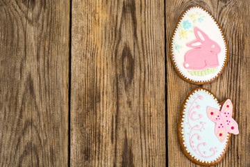 Easter gingerbread cookies with icing
