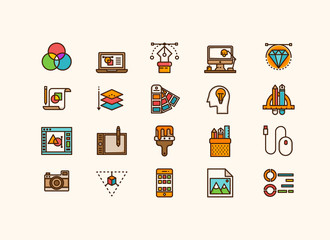 Design collection icons set