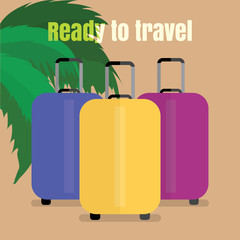 Three travel bag vector illustration