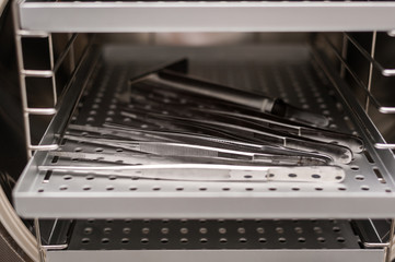 Sterilization systems. Loading medical instruments