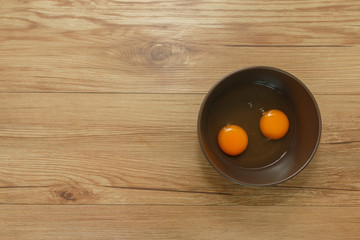 Two eggs in bowl